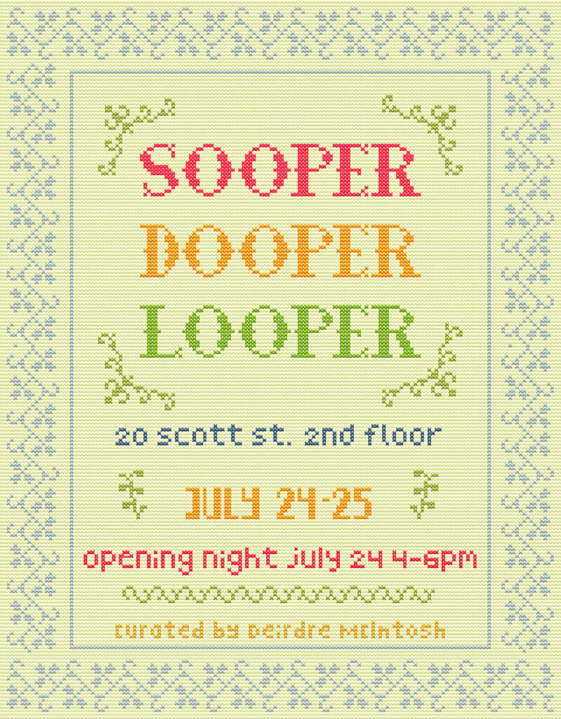 Poster for sooperdooperlooper, designed by Deirdre McIntosh