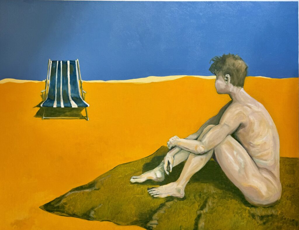 Oil Painting by Alan Brash, titled Disclosure, 180 x 140 cm.