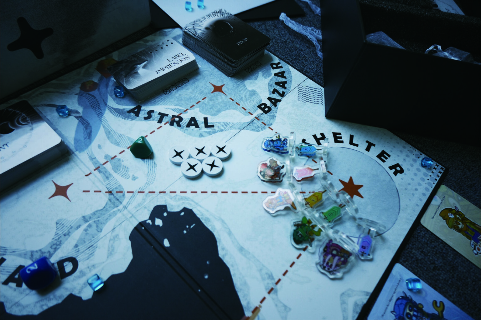 CHARACTER STANDEES & GAME BOARD