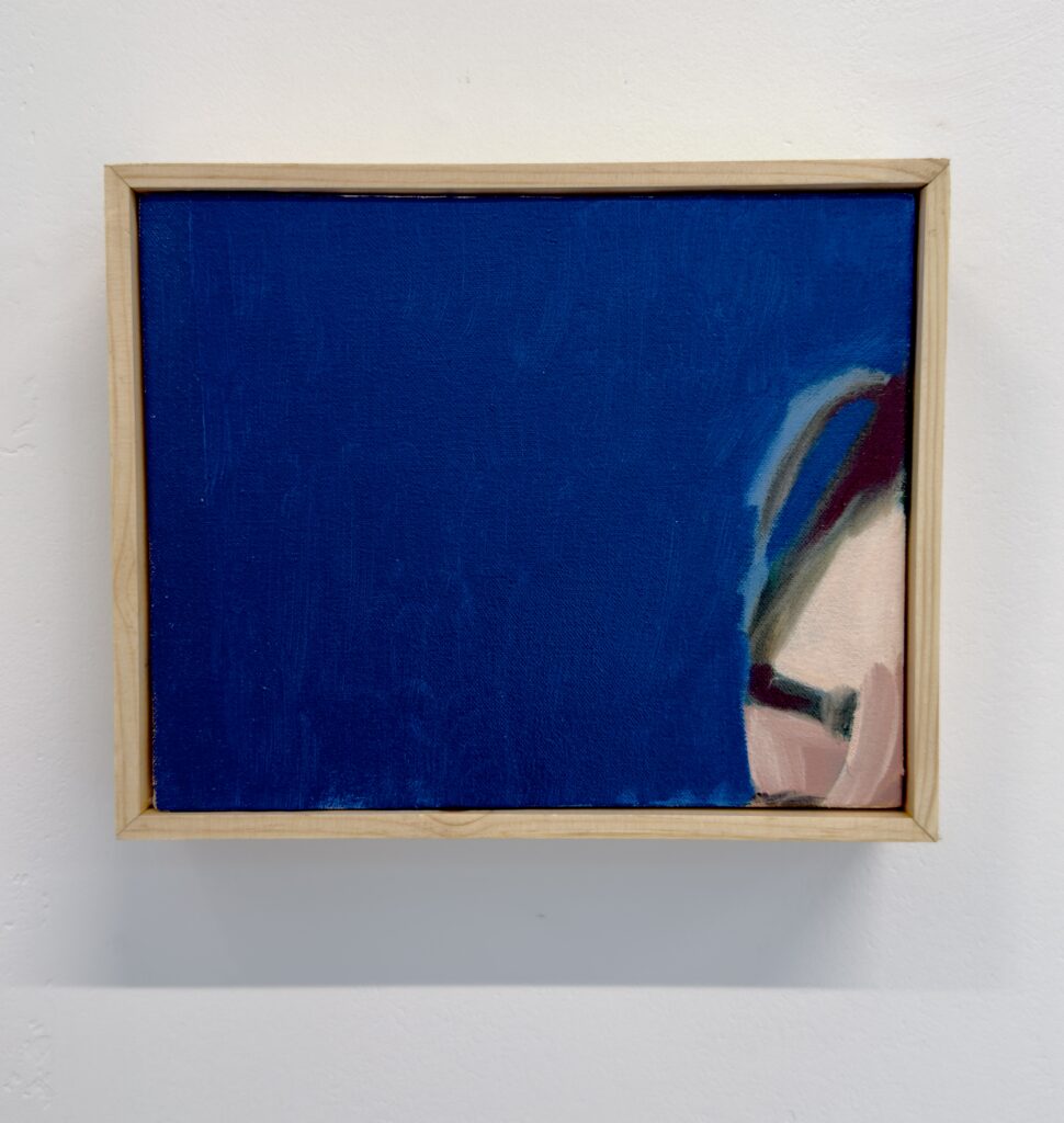 Painting by Alan Brash, Oil on Canvas, Titled Blues, 28 x 24 cm