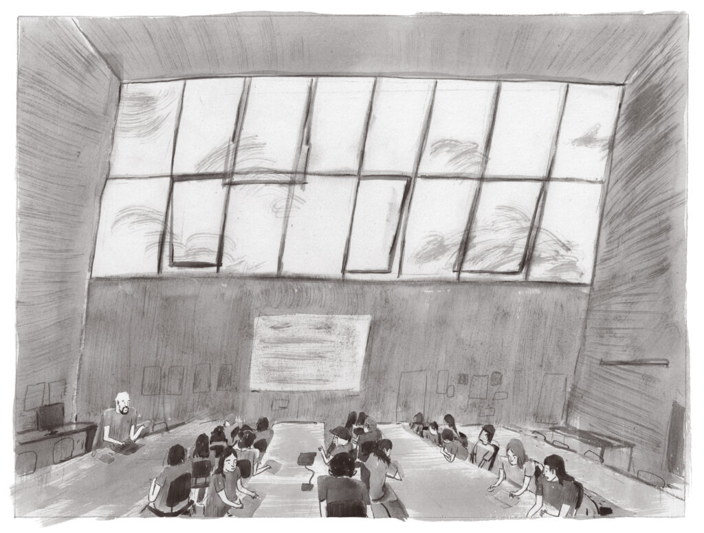 The classroom is in progress.