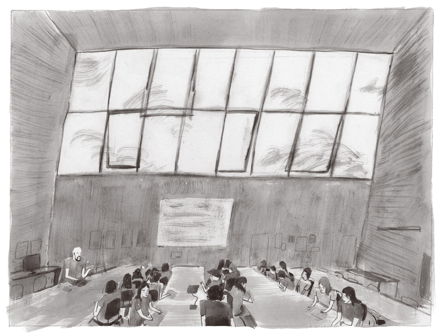 The classroom is in progress.